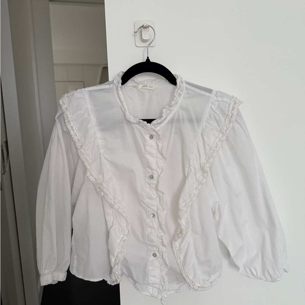 Elegant Mango Ruffled Women's Shirt